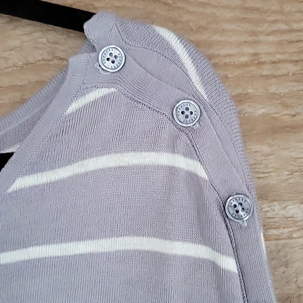 Express Size Small Gray And White Striped Tunic/Mini Dress